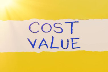 Inspiration showing sign Cost Value, Word Written on The amount that usualy paid for a item you buy or hiring a person Important Information Written Underneath Ripped Piece Of Paper.