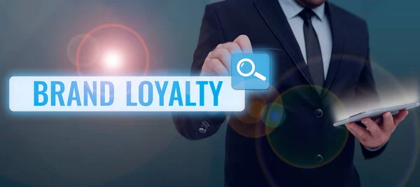 Hand Writing Sign Brand Loyalty Conceptual Photo Repeat Purchase Ambassador — Fotografia de Stock