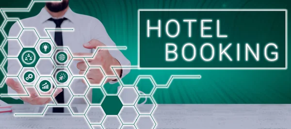 Text Showing Inspiration Hotel Booking Internet Concept Online Reservations Presidential — Stockfoto