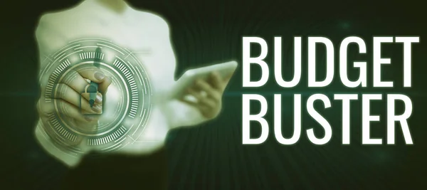 Conceptual Display Budget Buster Business Concept Carefree Spending Bargains Unnecessary — Fotografia de Stock
