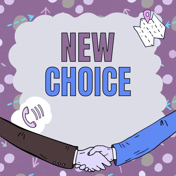 Conceptual display New Choice, Business concept having lot of options and adding another one to choose between Empty frame decorated with communication symbols represent business meeting