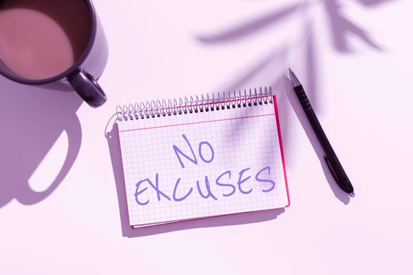 Handwriting Text Excuses Word Telling Someone Tell Reasons Certain Problem — Stockfoto
