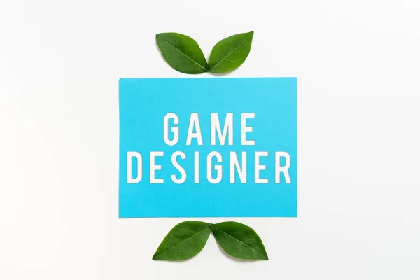 Writing Displaying Text Game Designer Concept Meaning Campaigner Pixel Scripting — Stock Photo, Image