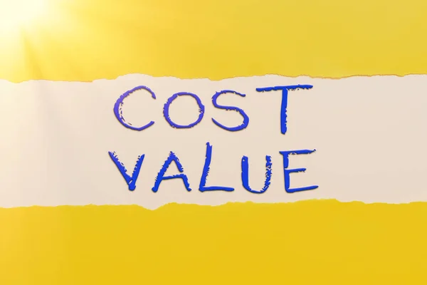 Inspiration Showing Sign Cost Value Word Written Amount Usualy Paid — Foto Stock