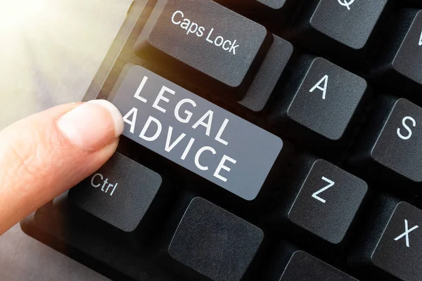 Conceptual Caption Legal Advice Word Lawyer Opinion Law Procedure Particular — Stockfoto