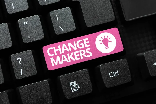 Text Sign Showing Change Makers Business Showcase Young Turk Influencers — Stockfoto