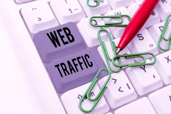 Writing Displaying Text Web Traffic Concept Meaning Amount Data Sent — Foto Stock