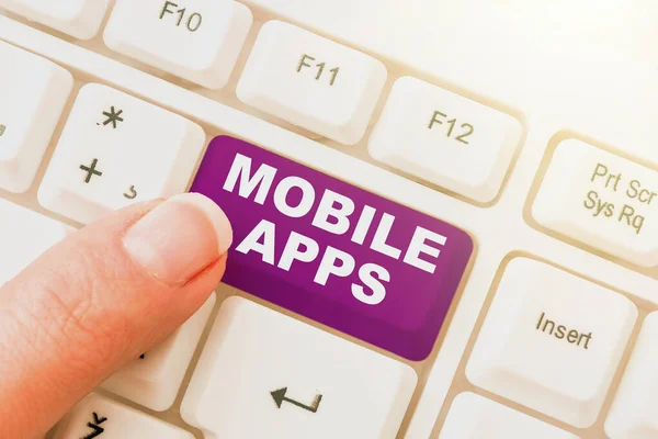 Κείμενο Που Δείχνει Έμπνευση Mobile Apps Business Concept Μικρά Προγράμματα — Φωτογραφία Αρχείου