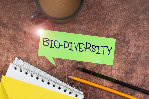 Inspiration Showing Sign Bio Diversity Concept Meaning Variety Life Organisms — Stockfoto