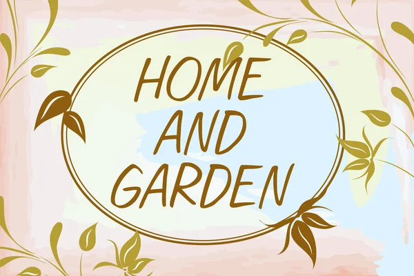 Handwriting Text Home Garden Conceptual Photo Gardening House Activities Hobbies — Photo