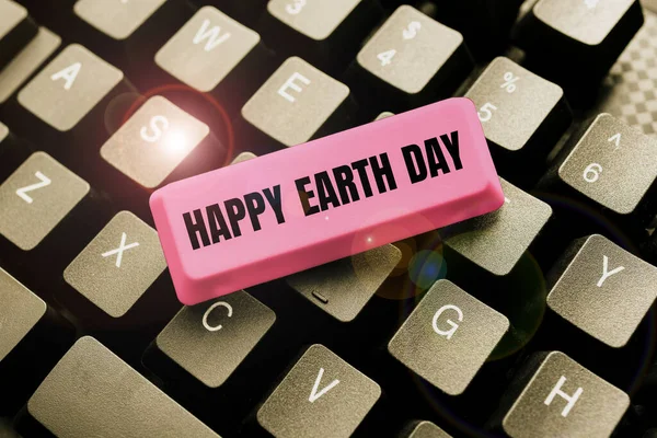 Χειρόγραφο Κείμενο Happy Earth Day Επιχειρηματική Ιδέα Παγκόσμια Γιορτή Για — Φωτογραφία Αρχείου