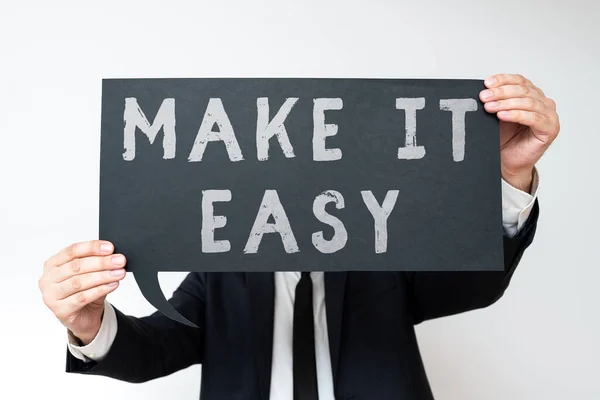 Text Sign Showing Make Easy Word Written Smart Approach Effortless — Fotografia de Stock