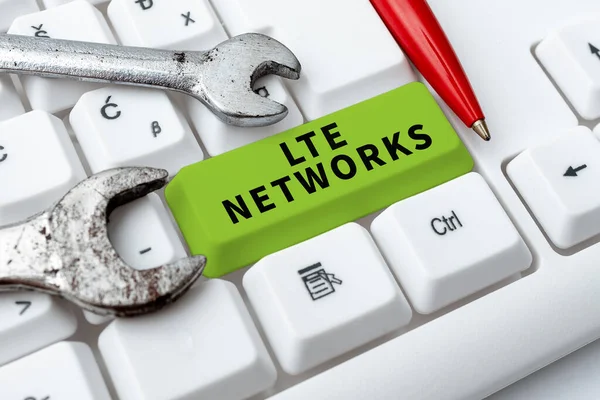 Inspiration Showing Sign Lte Networks Word Written Fastest Network Connection — Stock Fotó