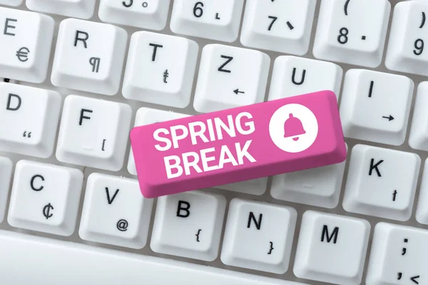 Writing displaying text Spring Break, Word Written on Vacation period at school and universities during spring -48638