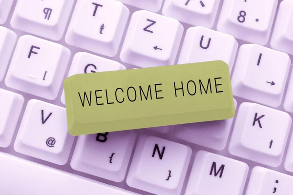 Conceptual Caption Welcome Home Internet Concept Expression Greetings New Owners — Stockfoto