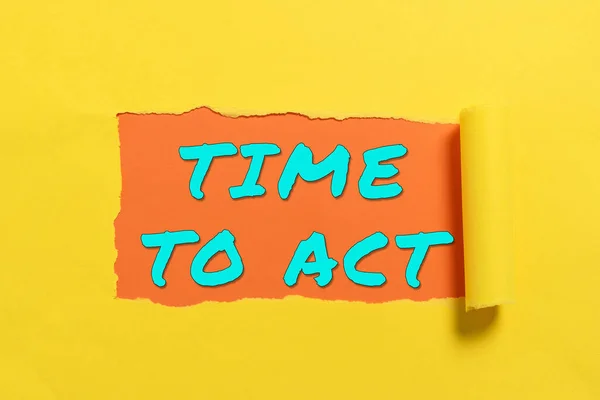 Inspiration Showing Sign Time Act Business Concept Now Response Immediately — Stockfoto