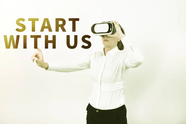 Conceptual Caption Start Business Showcase Get Started Our Company Invitation — Fotografia de Stock