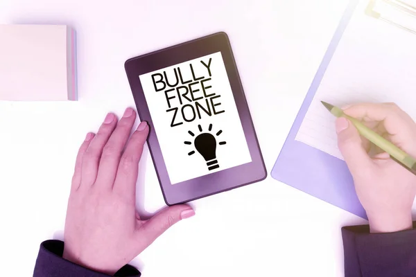 Εννοιολογική Απεικόνιση Bully Free Zone Word Respect Other Bullying Allowed — Φωτογραφία Αρχείου