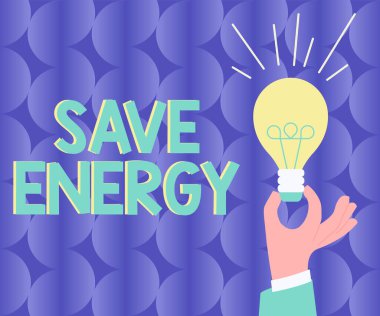 Conceptual caption Save Energy, Conceptual photo decreasing the amount of power used achieving a similar outcome Hand Holding Lamp With Formal Outfit Presenting New Ideas For Project,