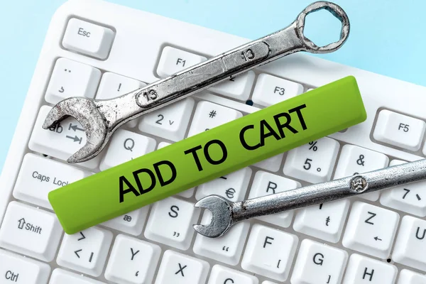 Text Showing Inspiration Add Cart Business Idea Online Purchasing Ecommerce — ストック写真