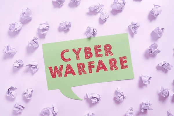 Inspiration Showing Sign Cyber Warfare Business Overview Virtual War Hackers — Stok fotoğraf