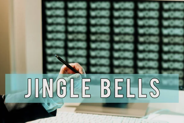 Έμπνευση Δείχνει Σημάδι Jingle Bells Έννοια Που Σημαίνει Πιο Διάσημο — Φωτογραφία Αρχείου