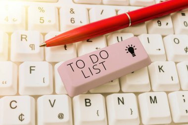 Hand writing sign To Do List, Word for A structure that usually made in paper containing task of yours -49110