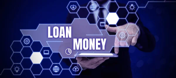 Text Caption Presenting Loan Money Word Written Something Lent Furnished — Stockfoto