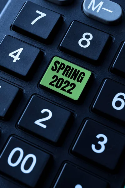 Text Caption Presenting Spring 2022 Business Concept Time Year Flowers — Stockfoto