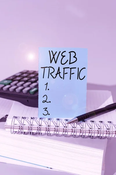 Conceptual Caption Web Traffic Business Concept Amount Data Sent Received — Stock Fotó