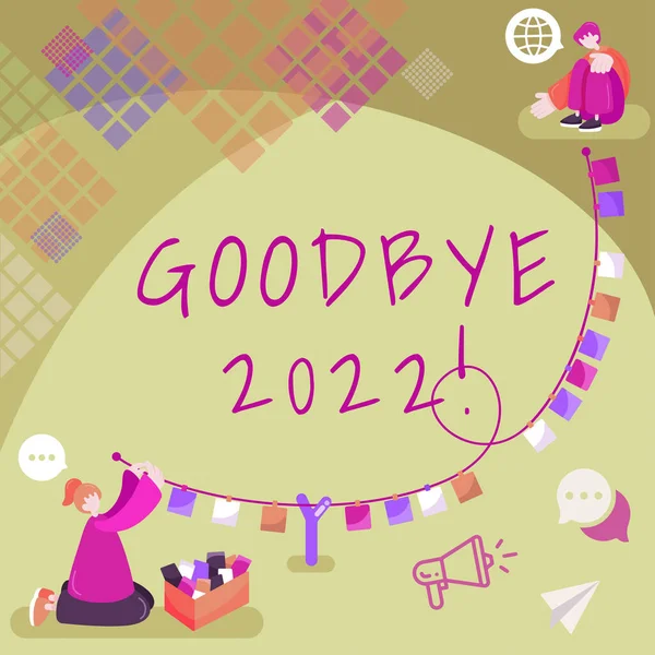 Handwriting Text Goodbye 2022 Word New Year Eve Milestone Last — Photo