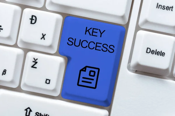 Text Caption Presenting Key Success Business Concept Generally Three Five — Stockfoto