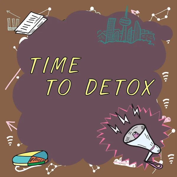 Inspiration Showing Sign Time Detox Internet Concept Moment Diet Nutrition — Fotografia de Stock