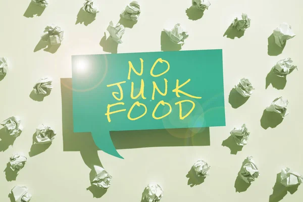 Handwriting Text Junk Food Internet Concept Stop Eating Unhealthy Things — Stock Fotó