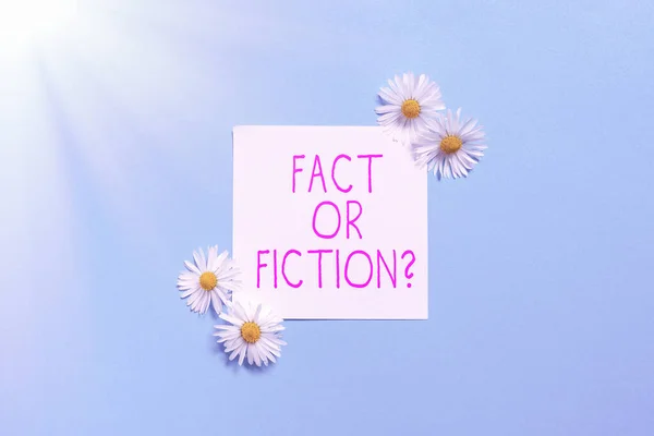 Text Showing Inspiration Fact Fiction Word True False Doubt Something —  Fotos de Stock