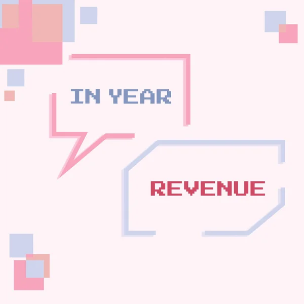 Writing Displaying Text Year Revenue Επιχειρηματική Ιδέα Ετήσια Οικονομική Οικονομική — Φωτογραφία Αρχείου