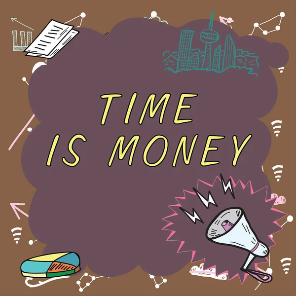 Text Caption Presenting Time Money Business Idea Better Things Quickly — ストック写真