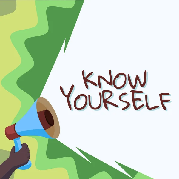 Text Sign Showing Know Yourself Internet Concept Find You Understanding — 스톡 사진
