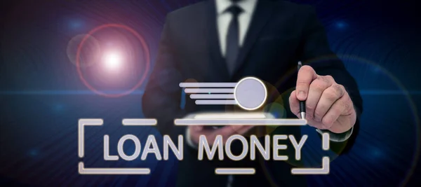 Text Caption Presenting Loan Money Business Idea Something Lent Furnished — Zdjęcie stockowe
