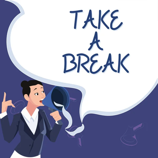 Text Showing Inspiration Take Break Business Approach Resting Stop Doing —  Fotos de Stock