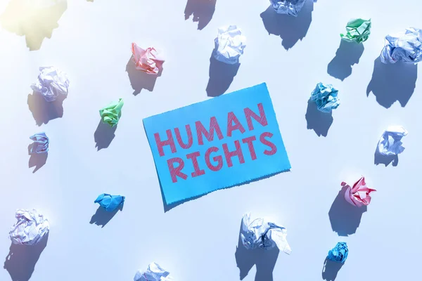 Text Showing Inspiration Human Rights Business Showcase Moral Principles Standards — Foto Stock