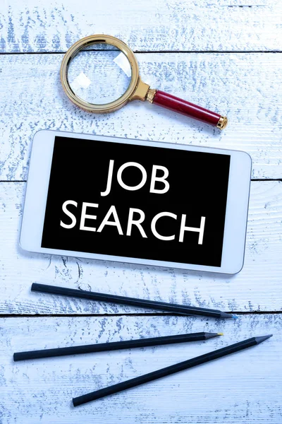 Inspiration Showing Sign Job Search Business Approach Act Person Find — Foto Stock