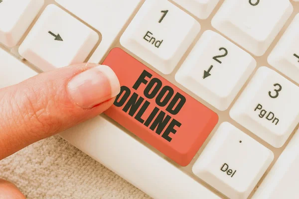 Writing Displaying Text Food Online Business Approach Asking Something Eat — Stockfoto