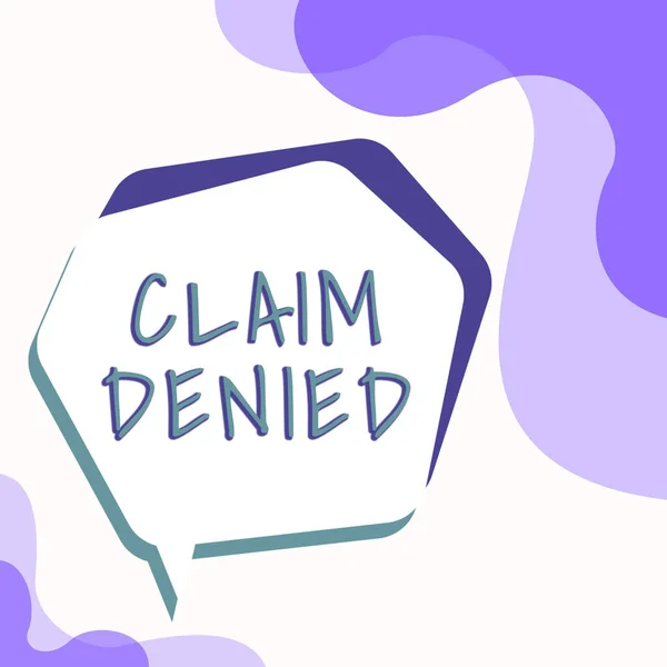 Text caption presenting Claim Denied, Business concept Requested reimbursement payment for bill has been refused Blank Speech Bubble With Copy Space For Business Branding And Advertising.