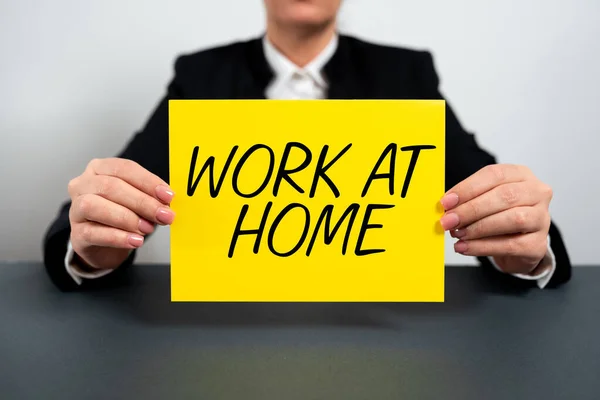 Conceptual Caption Work Home Internet Concept Freelance Job Working Your — Fotografia de Stock