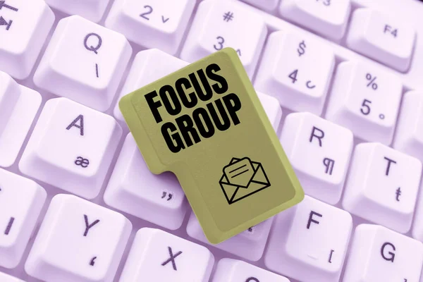 Handwriting Text Focus Group Business Approach Showing Assembled Participate Discussion — Photo