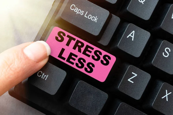 Text Sign Showing Stress Less Business Idea Stay Away Problems — Zdjęcie stockowe