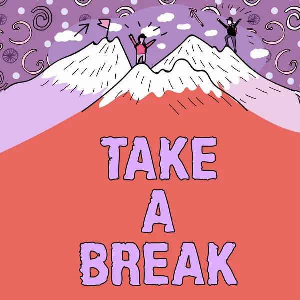Inspiration Showing Sign Take Break Concept Meaning Resting Stop Doing — ストック写真