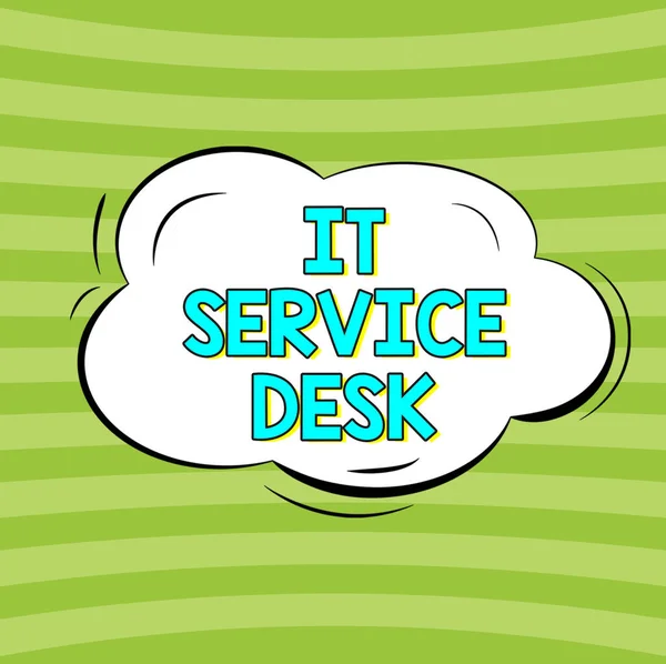 Text Sign Showing Service Desk Word Technological Support Online Assistance — Foto Stock