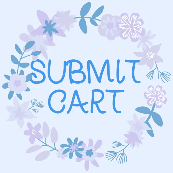 Hand Writing Sign Submit Cart Conceptual Photo Sending Shopping List — ストック写真